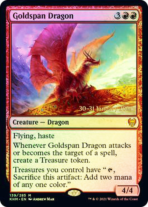 Goldspan Dragon [Kaldheim Prerelease Promos] | Good Games Cannington