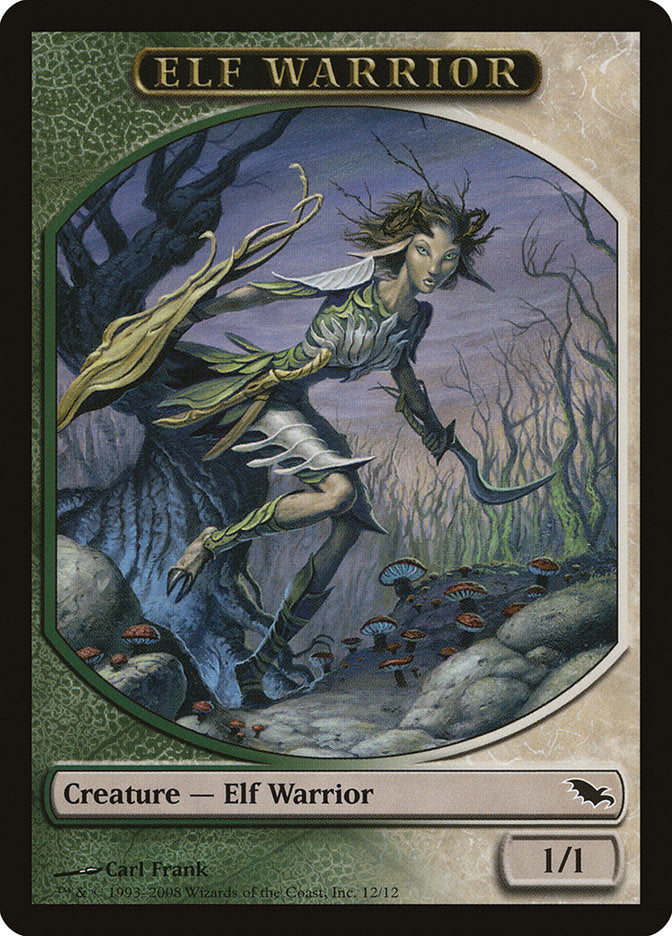 Elf Warrior Token (12/12) [Shadowmoor Tokens] | Good Games Cannington