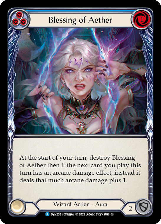 Blessing of Aether (Blue) [DYN202] (Dynasty)  Rainbow Foil | Good Games Cannington