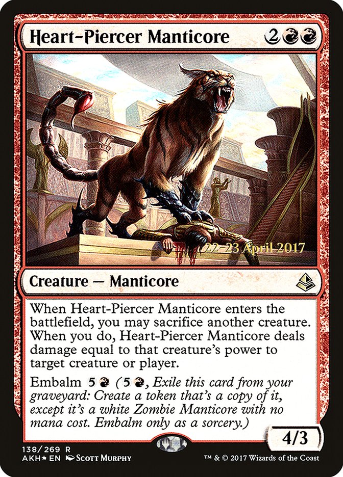 Heart-Piercer Manticore [Amonkhet Prerelease Promos] | Good Games Cannington