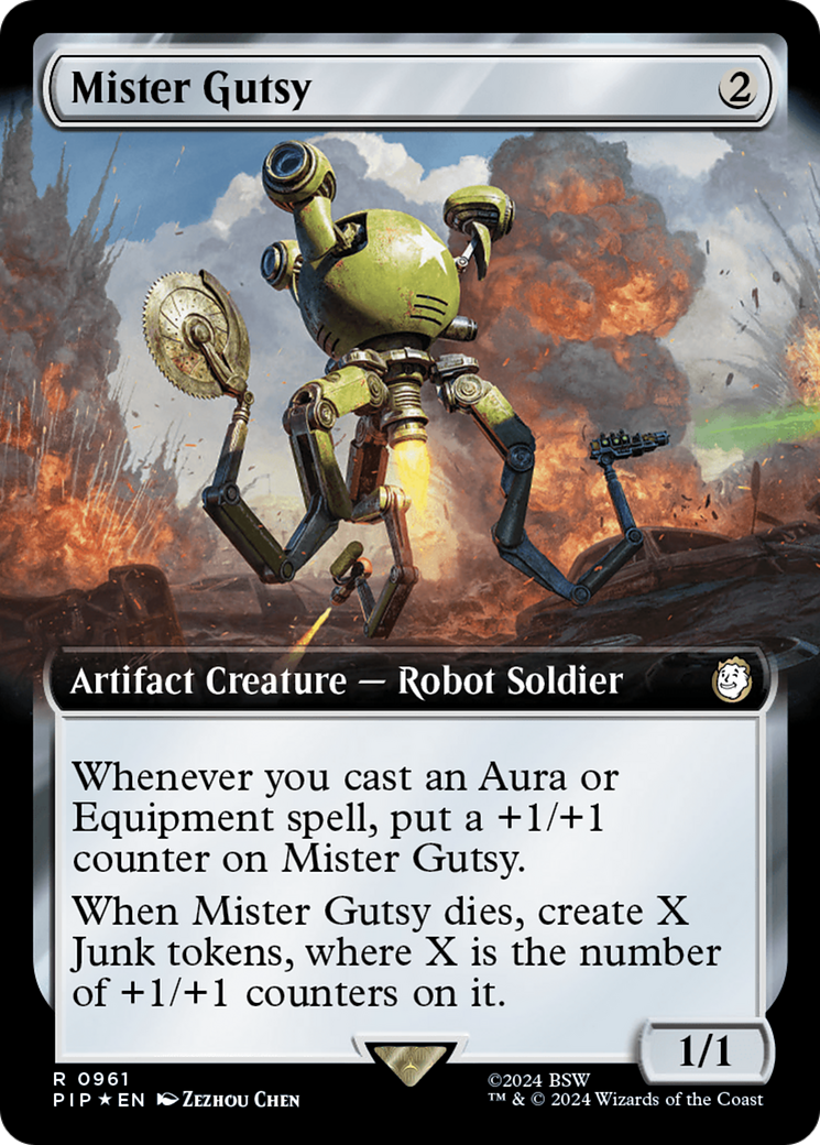 Mister Gutsy (Extended Art) (Surge Foil) [Fallout] | Good Games Cannington