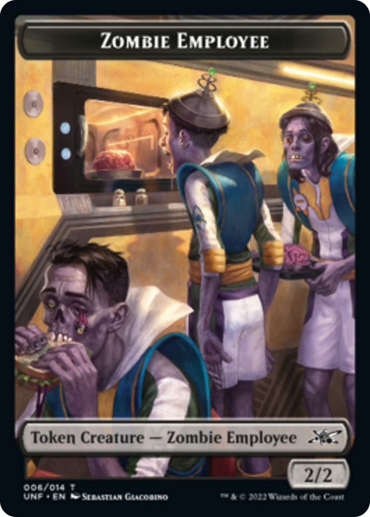 Zombie Employee // Treasure (013) Double-Sided Token [Unfinity Tokens] | Good Games Cannington