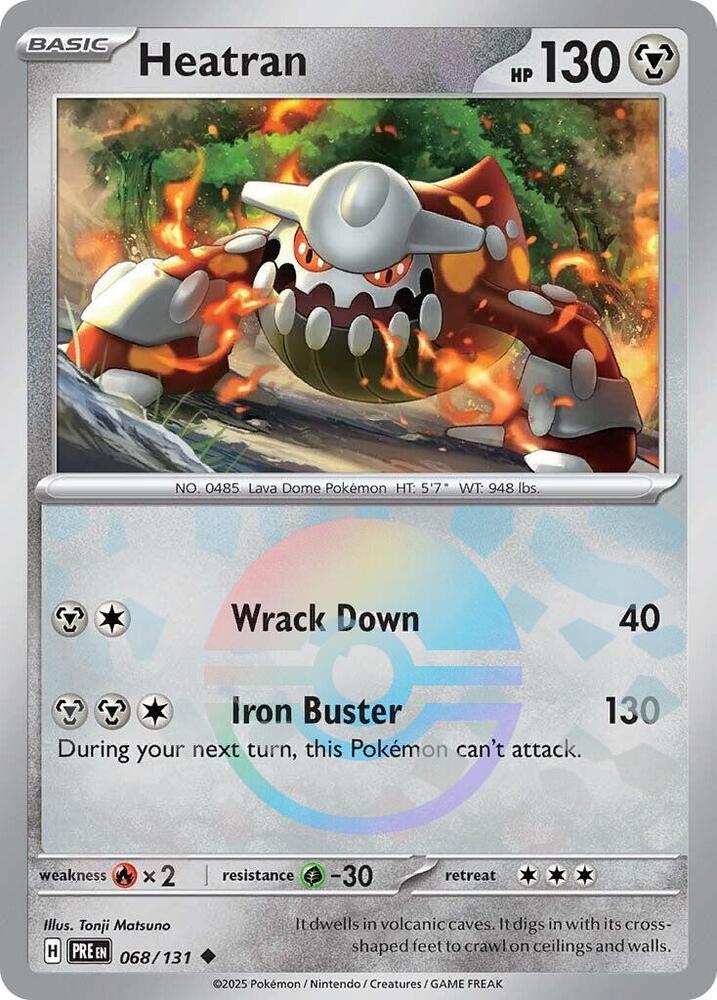 Heatran (068/131) (Poke Ball Pattern) [Scarlet & Violet: Prismatic Evolutions] | Good Games Cannington