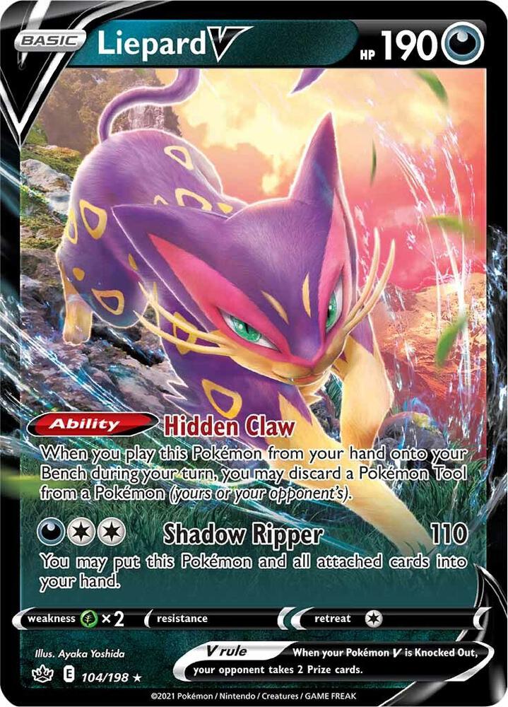 Liepard V 104/198 (SWSH06: Chilling Reign)  - Holofoil | Good Games Cannington