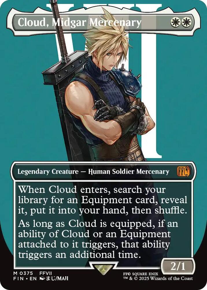 Cloud, Midgar Mercenary 375 (FINAL FANTASY)  - Borderless Foil | Good Games Cannington