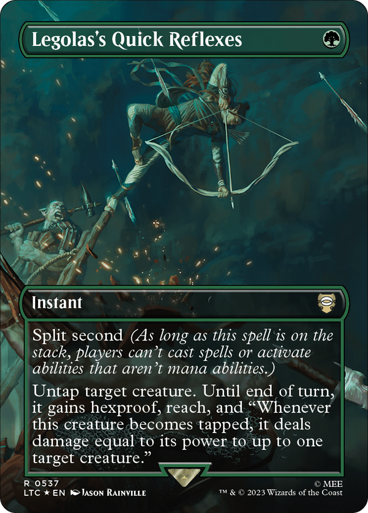 Legolas's Quick Reflexes (Borderless) (Surge Foil) [The Lord of the Rings: Tales of Middle-Earth Commander] | Good Games Cannington