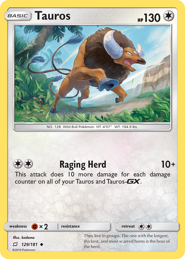 Tauros (129/181) [Sun & Moon: Team Up] | Good Games Cannington