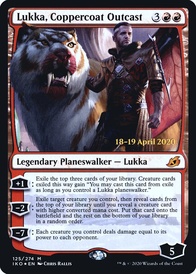 Lukka, Coppercoat Outcast [Ikoria: Lair of Behemoths Prerelease Promos] | Good Games Cannington