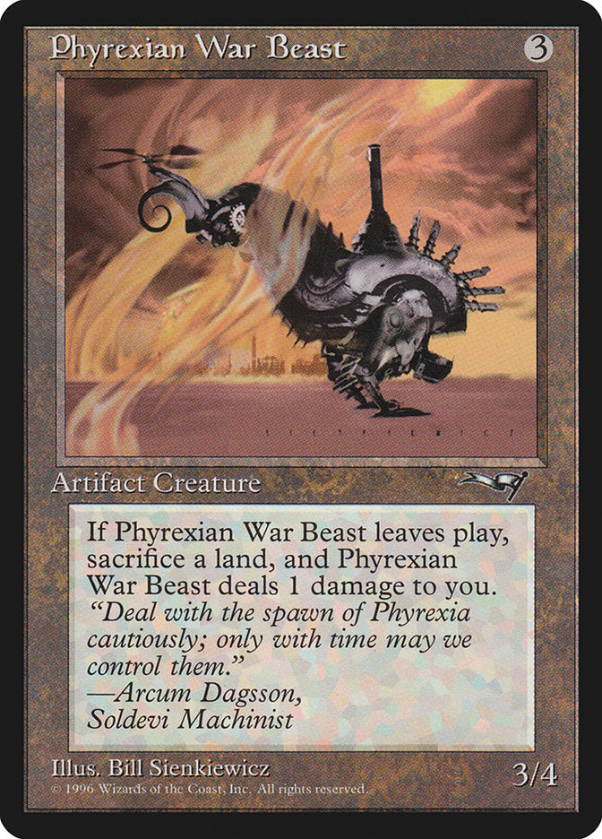 Phyrexian War Beast (Signature on Right) [Alliances] | Good Games Cannington