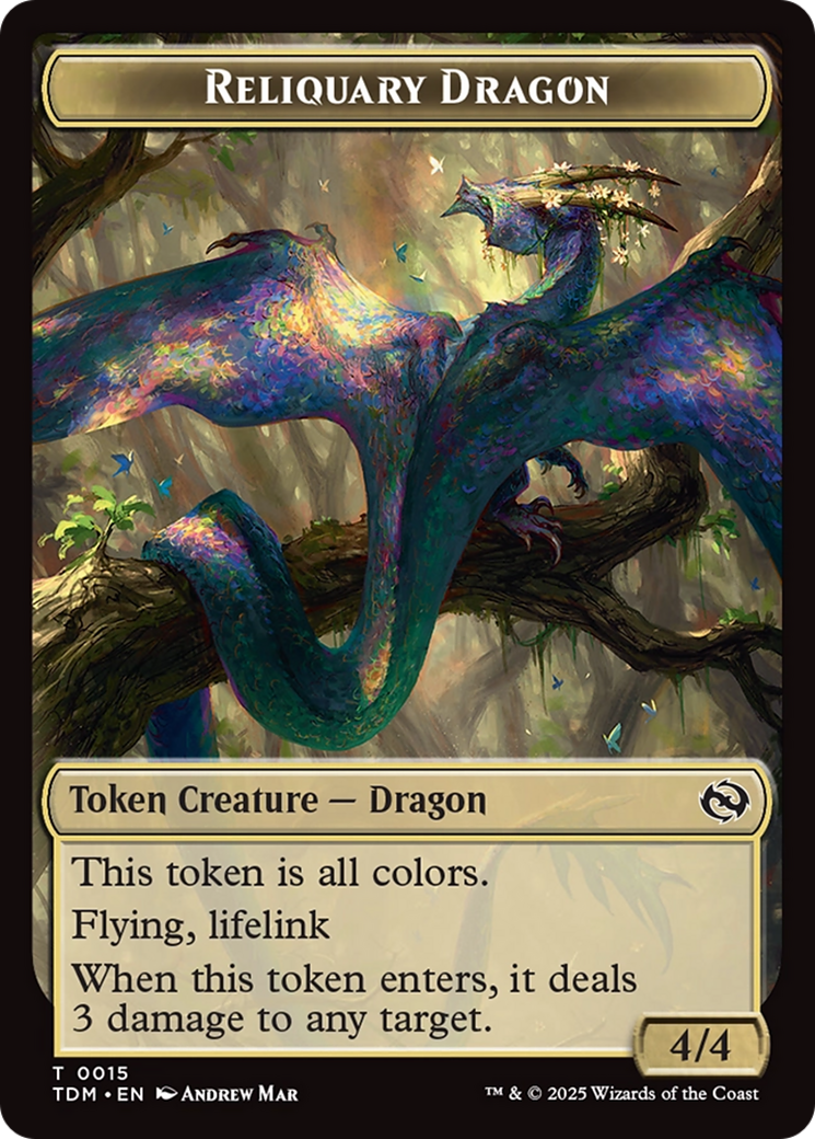 Reliquary Dragon // Dragon (0011) Double-Sided Token [Tarkir: Dragonstorm Tokens] | Good Games Cannington