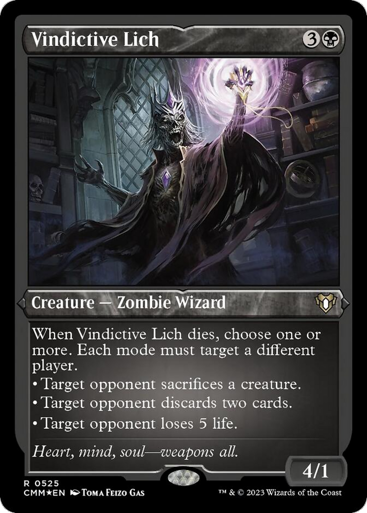 Vindictive Lich (Foil Etched) [Commander Masters] | Good Games Cannington