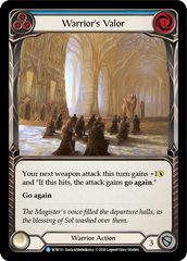 Warrior's Valor (Blue) [U-WTR131] (Welcome to Rathe Unlimited)  Unlimited Rainbow Foil | Good Games Cannington