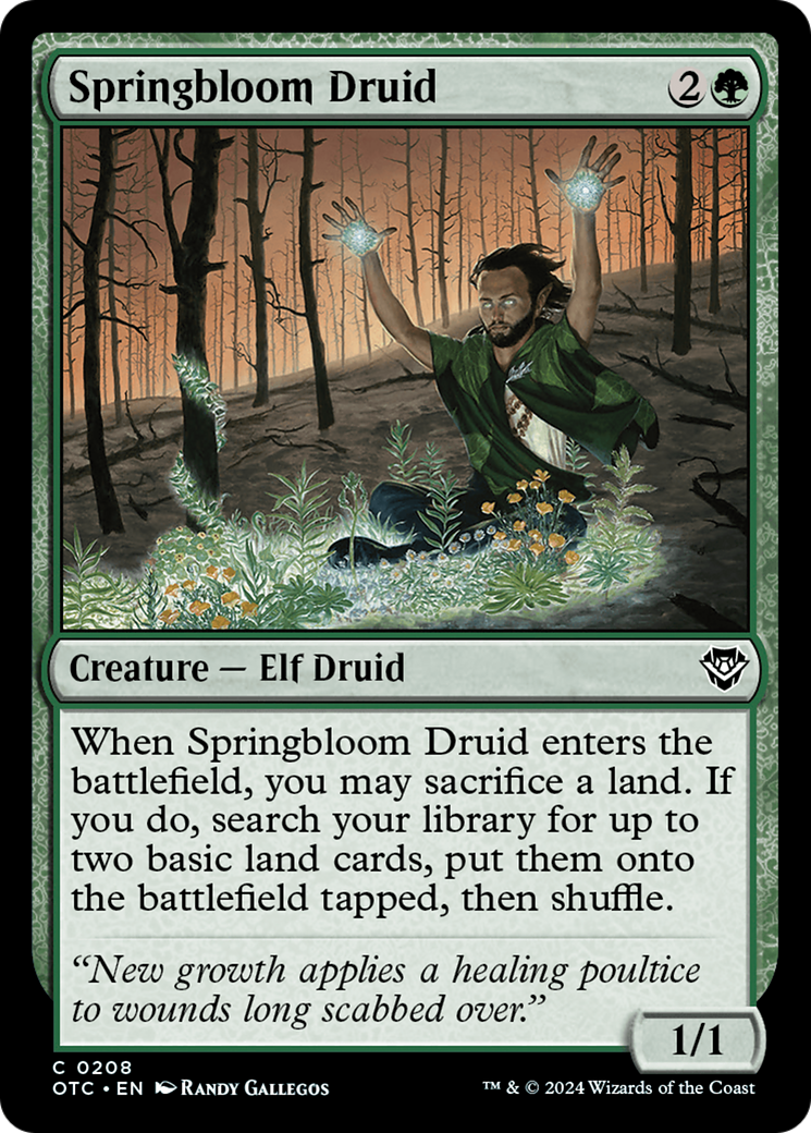 Springbloom Druid [Outlaws of Thunder Junction Commander] | Good Games Cannington