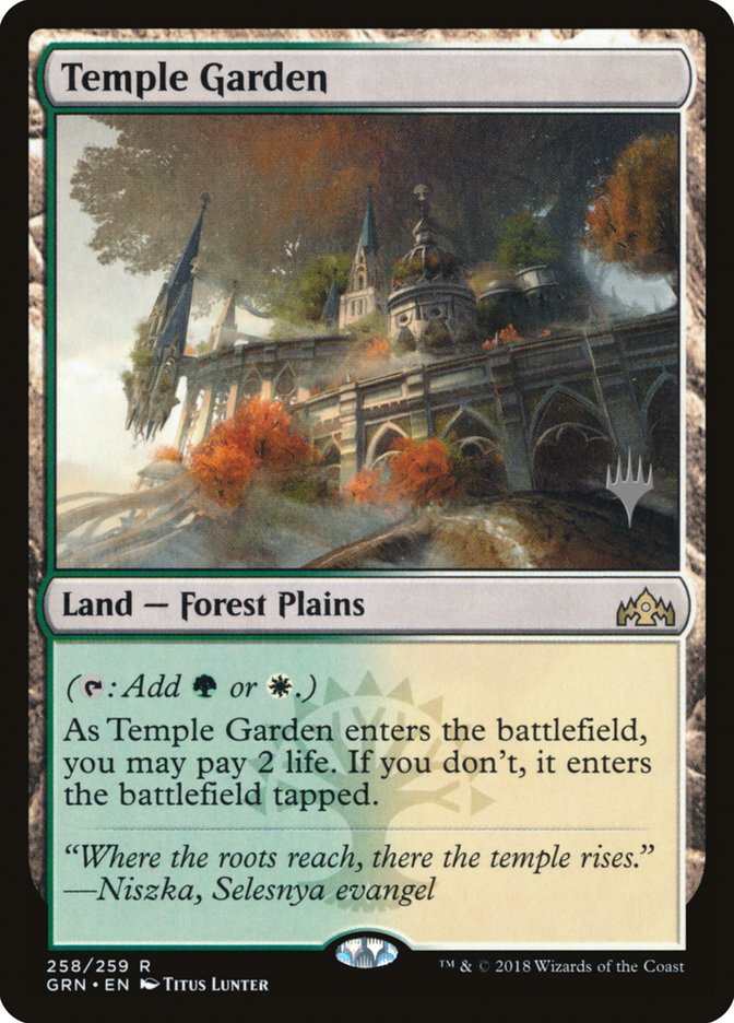 Temple Garden (Promo Pack) [Guilds of Ravnica Promos] | Good Games Cannington