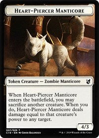 Heart-Piercer Manticore // Dragon Double-Sided Token [Commander 2019 Tokens] | Good Games Cannington