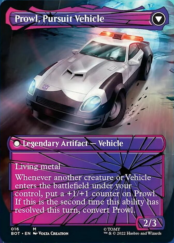 Prowl, Stoic Strategist // Prowl, Pursuit Vehicle (Shattered Glass) [Transformers] | Good Games Cannington