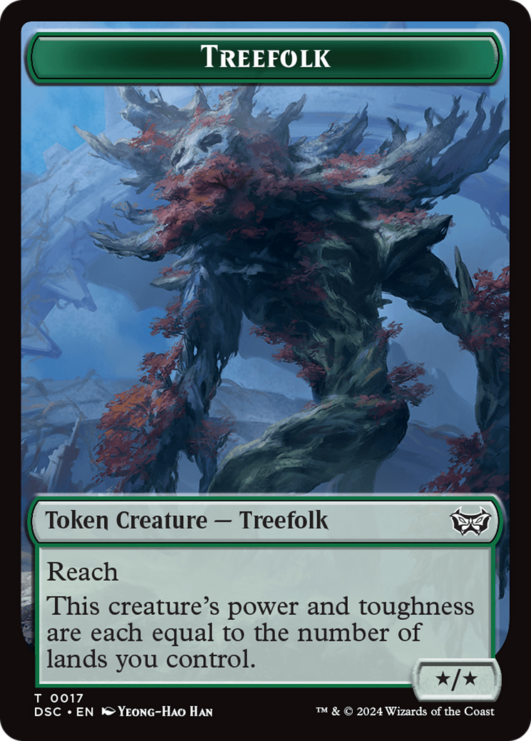 Treefolk // Spider Double-Sided Token [Duskmourn: House of Horror Commander Tokens] | Good Games Cannington