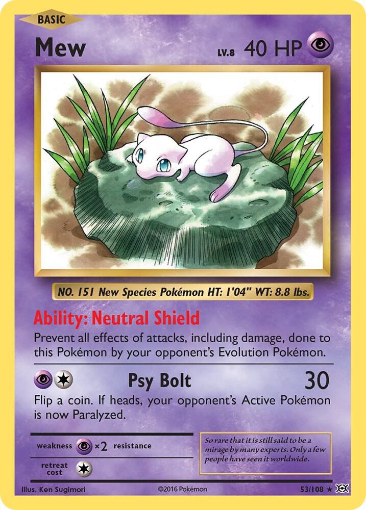 Mew 53/108 (XY - Evolutions)  - Holofoil | Good Games Cannington
