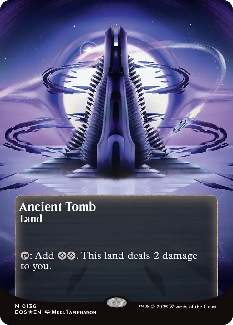 Ancient Tomb (0136) (Borderless) (Galaxy Foil) [Edge of Eternities: Stellar Sights] | Good Games Cannington
