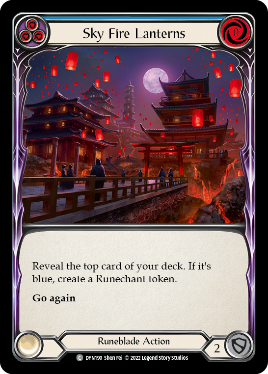 Sky Fire Lanterns (Blue) [DYN190] (Dynasty)  Rainbow Foil | Good Games Cannington