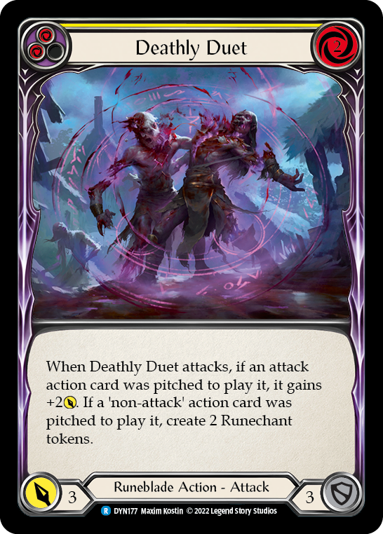 Deathly Duet (Yellow) [DYN177] (Dynasty)  Rainbow Foil | Good Games Cannington