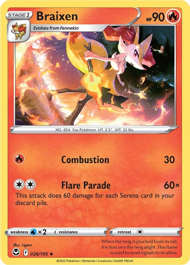 Braixen (026/195) [Sword & Shield: Silver Tempest] | Good Games Cannington