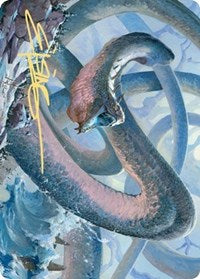 Koma, Cosmos Serpent 1 Art Card (Gold-Stamped Signature) [Kaldheim Art Series] | Good Games Cannington