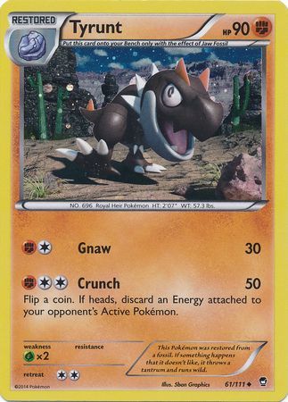 Tyrunt (61/111) (Cosmos Holo) [XY: Furious Fists] | Good Games Cannington