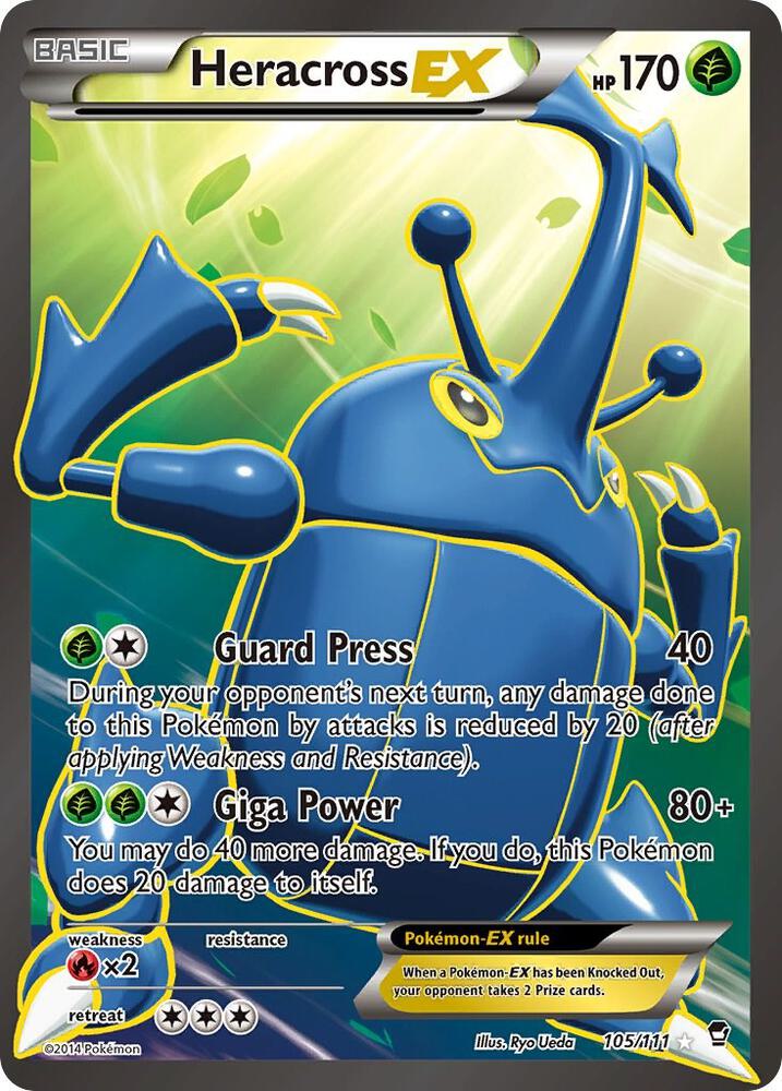 Heracross EX 105 Full Art (XY - Furious Fists)  - Holofoil | Good Games Cannington