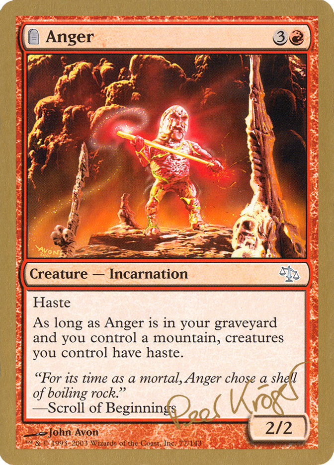 Anger (Peer Kroger) [World Championship Decks 2003] | Good Games Cannington