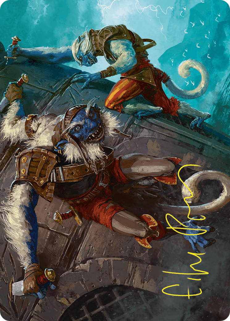 Goblin Boarders Art Card (11/54) (Gold-Stamped Signature) [Foundations Art Series] | Good Games Cannington