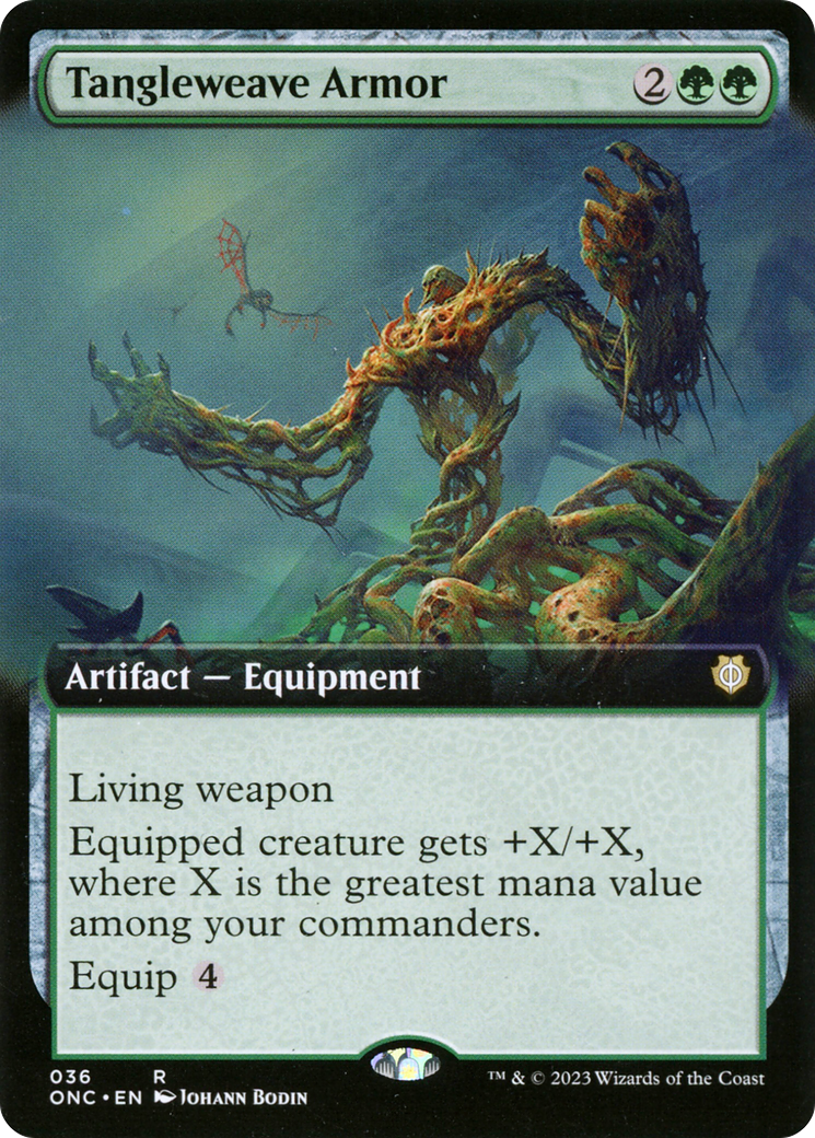 Tangleweave Armor (Extended Art) [Phyrexia: All Will Be One Commander] | Good Games Cannington