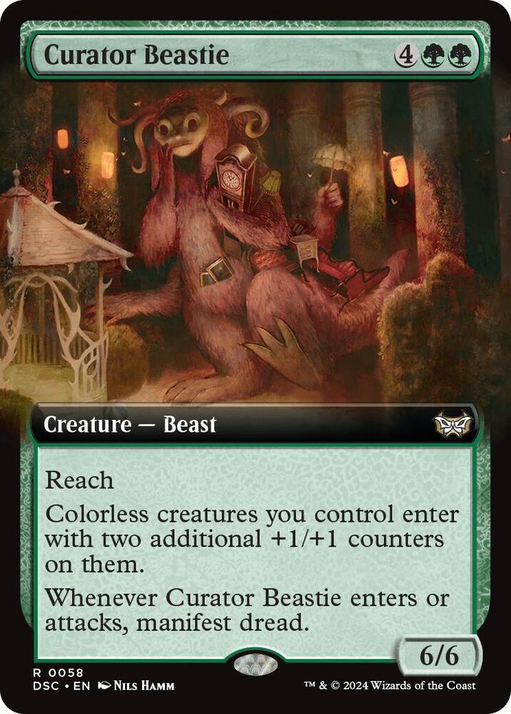Curator Beastie 58/40 (Commander: Duskmourn: House of Horror)  - Extended Art | Good Games Cannington