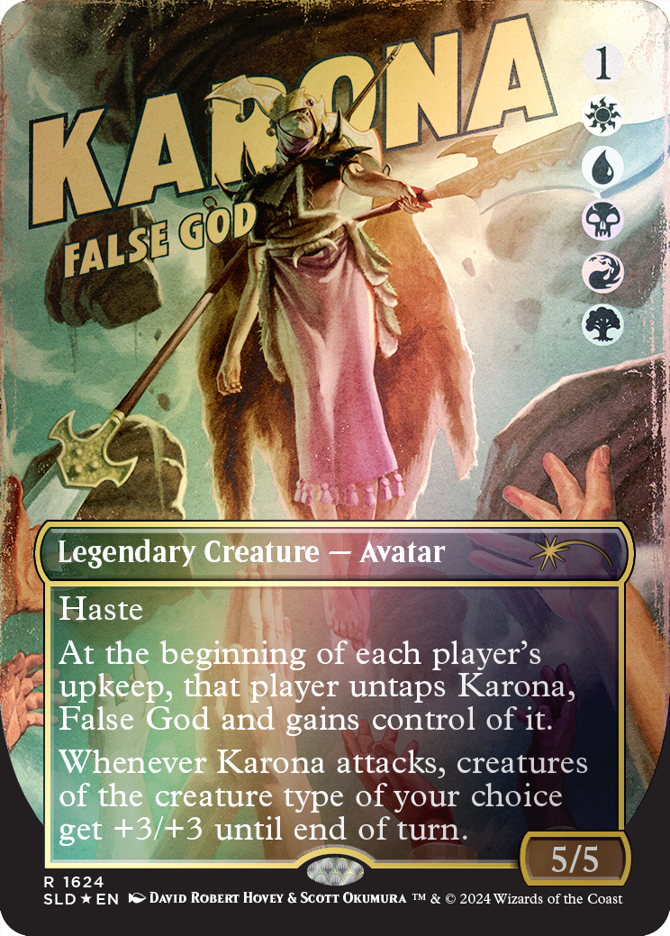 Karona, False God (Rainbow Foil) [Secret Lair Drop Series] | Good Games Cannington