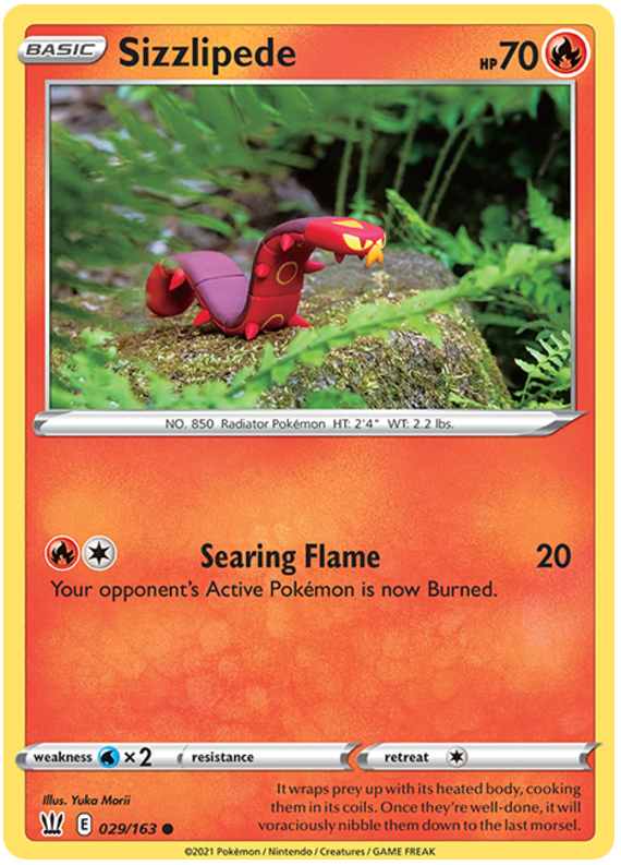 Sizzlipede (029/163) [Sword & Shield: Battle Styles] | Good Games Cannington