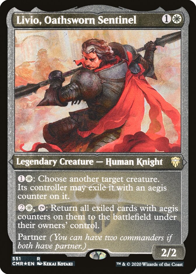 Livio, Oathsworn Sentinel (Etched) [Commander Legends] | Good Games Cannington