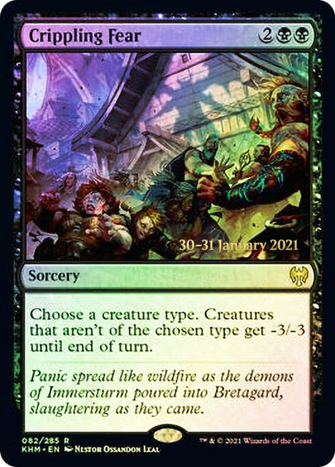 Crippling Fear [Kaldheim Prerelease Promos] | Good Games Cannington