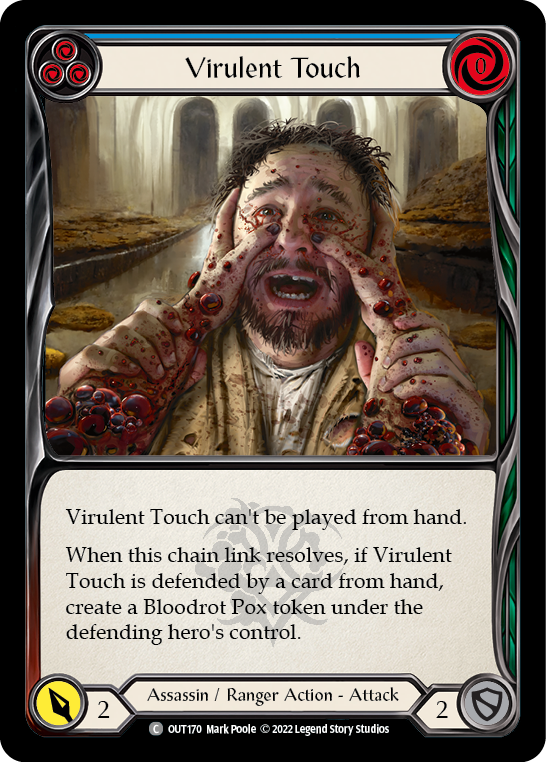 Virulent Touch (Blue) [OUT170] (Outsiders)  Rainbow Foil | Good Games Cannington