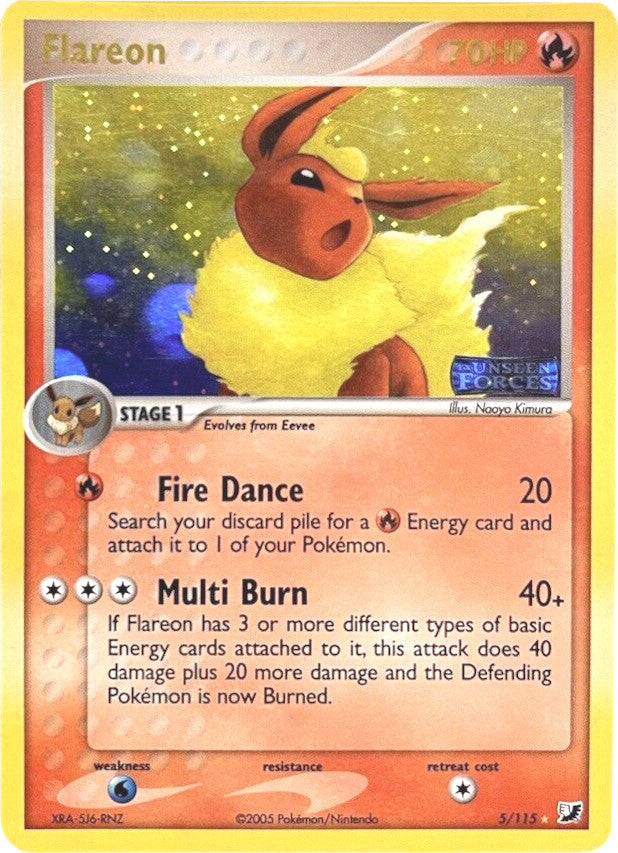Flareon (5/115) (Stamped) [EX: Unseen Forces] | Good Games Cannington