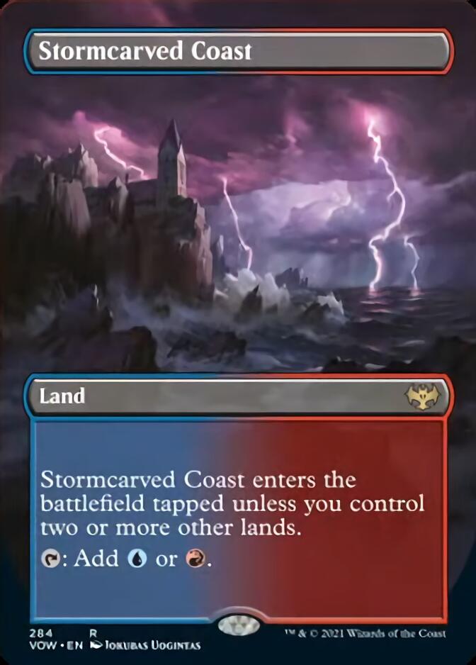 Stormcarved Coast (Borderless Alternate Art) [Innistrad: Crimson Vow] | Good Games Cannington