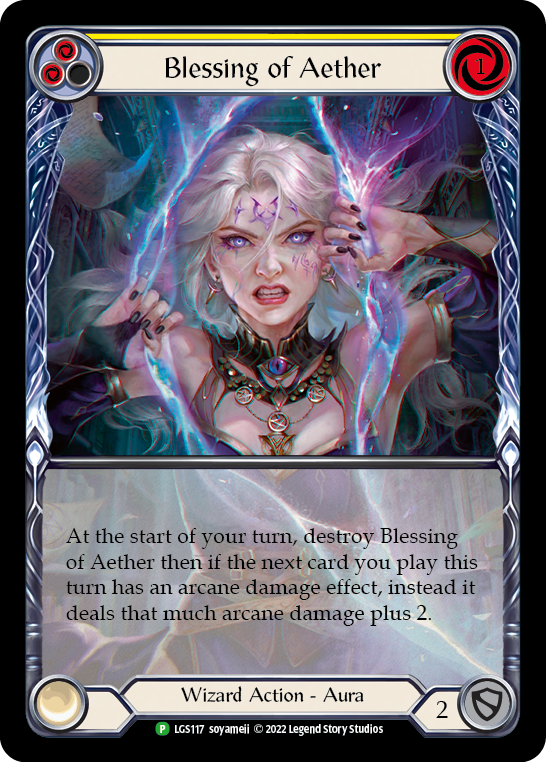 Blessing of Aether (Yellow) [LGS117] (Promo)  Rainbow Foil | Good Games Cannington