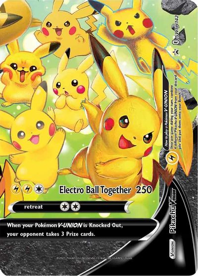 Pikachu V-UNION (SWSH142) (Celebrations) [Sword & Shield: Black Star Promos] | Good Games Cannington