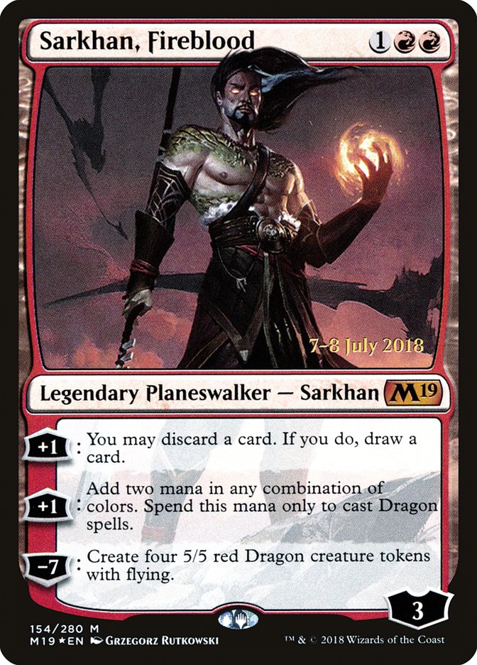 Sarkhan, Fireblood [Core Set 2019 Prerelease Promos] | Good Games Cannington