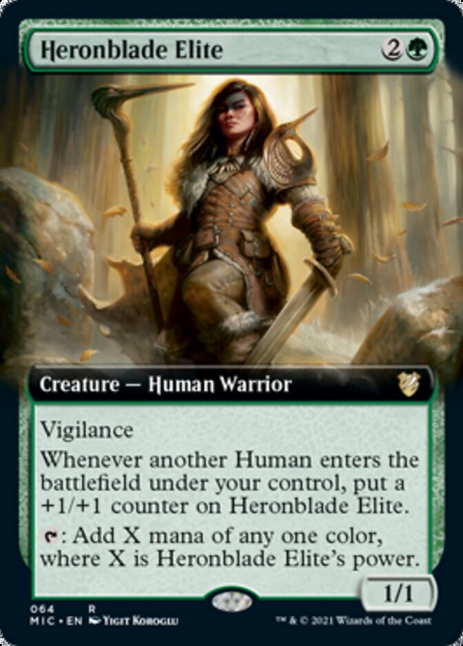 Heronblade Elite (Extended Art) [Innistrad: Midnight Hunt Commander] | Good Games Cannington