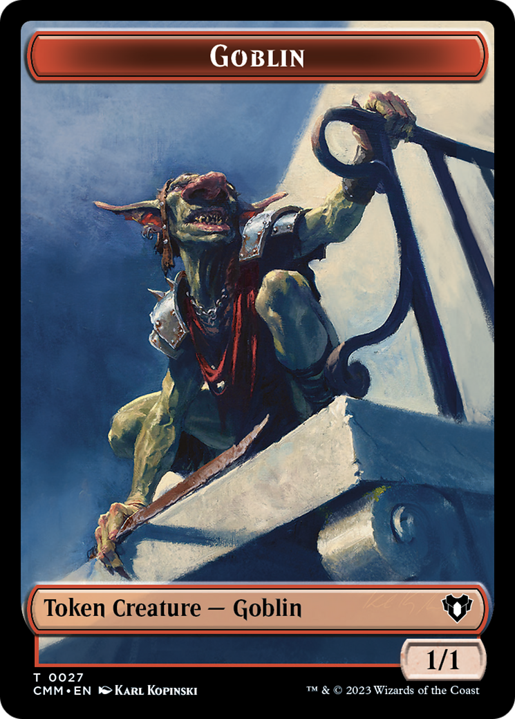 Saproling // Goblin Double-Sided Token [Commander Masters Tokens] | Good Games Cannington