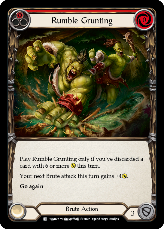Rumble Grunting (Red) [DYN022] (Dynasty)  Rainbow Foil | Good Games Cannington