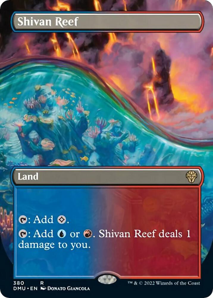 Shivan Reef Borderless 380 (Dominaria United)  - Foil | Good Games Cannington