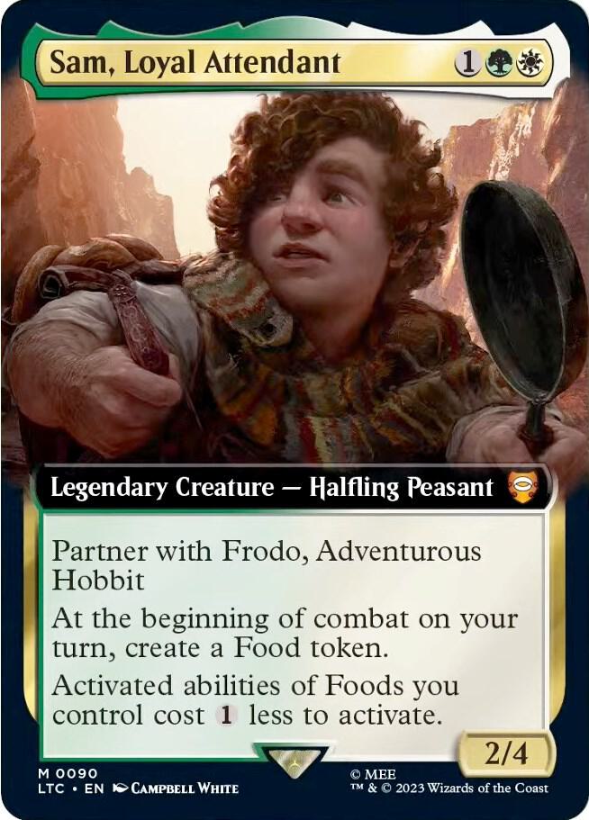 Sam, Loyal Attendant 90 (Commander: The Lord of the Rings: Tales of Middle-earth)  - Extended Art Foil | Good Games Cannington