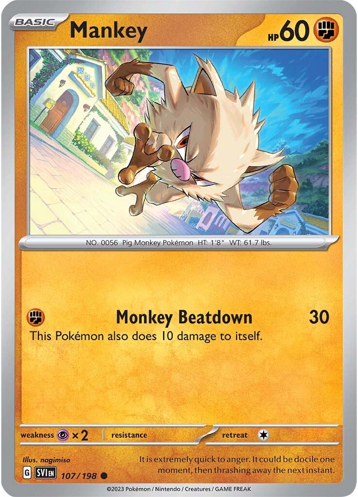Mankey (107/198) [Scarlet & Violet: Base Set] | Good Games Cannington