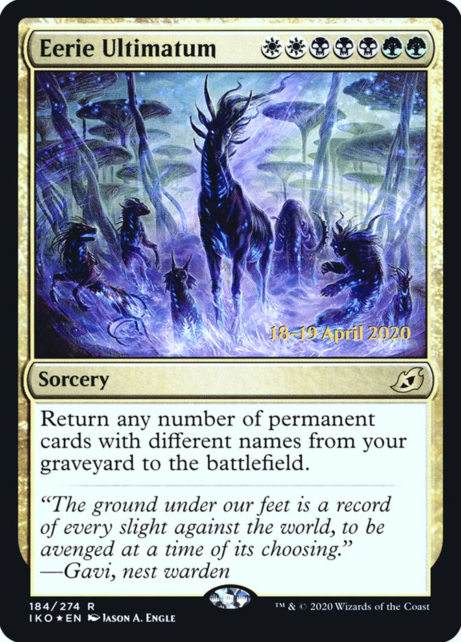 Eerie Ultimatum [Ikoria: Lair of Behemoths Prerelease Promos] | Good Games Cannington